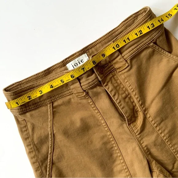 JOIE Woman Mason Cropped Cotton-blend Twill Straight-leg Pants Camel - Picture 5 of 9